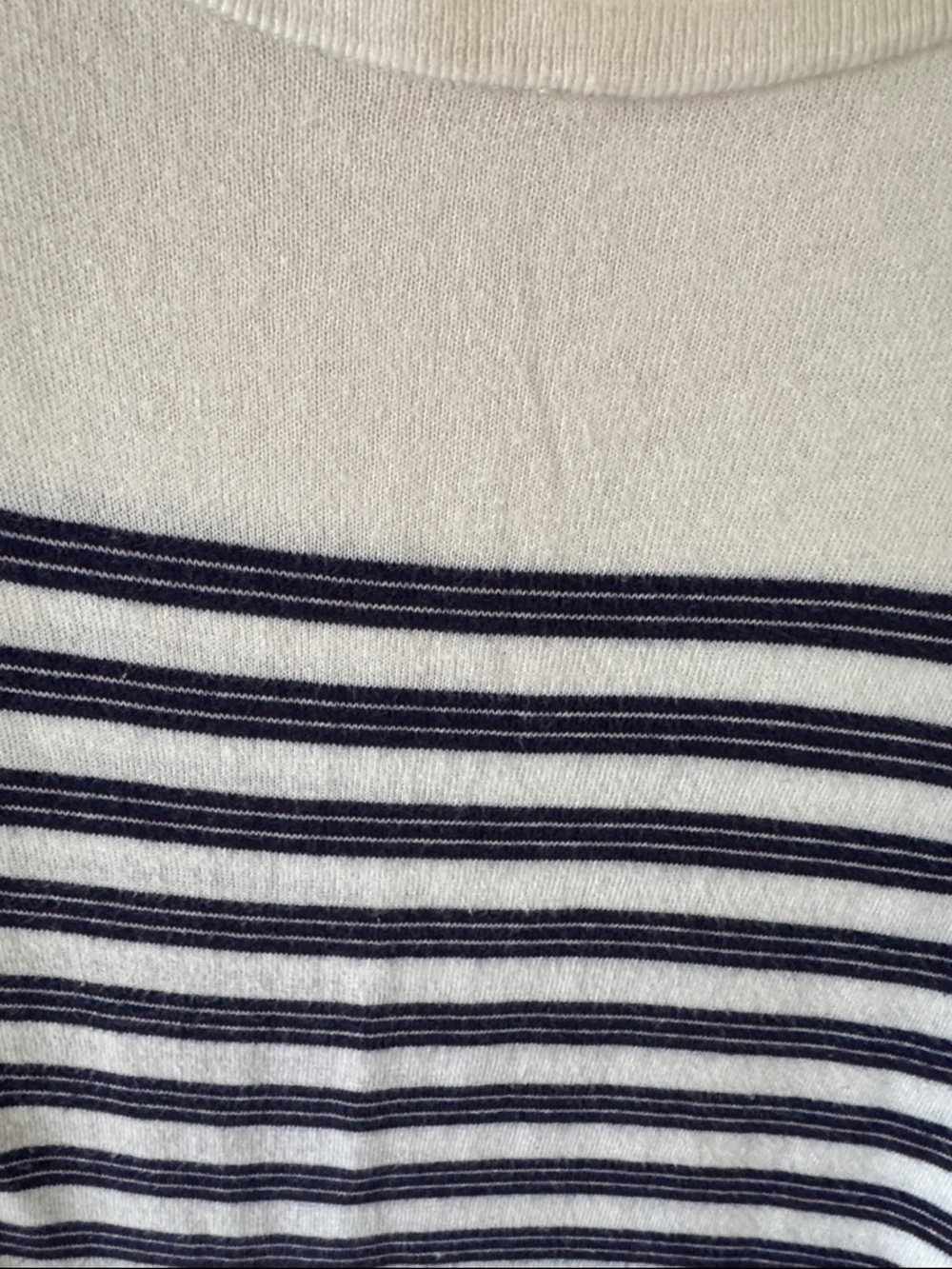 Classic Striped Boatneck Sweater - White & Navy - Picture 4 of 4